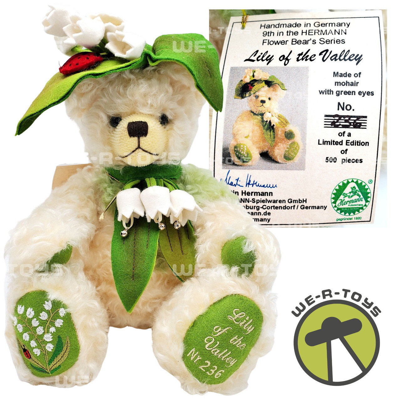 Hermann Teddy Bear Lily of the Valley 9th in Flower Bear Series No