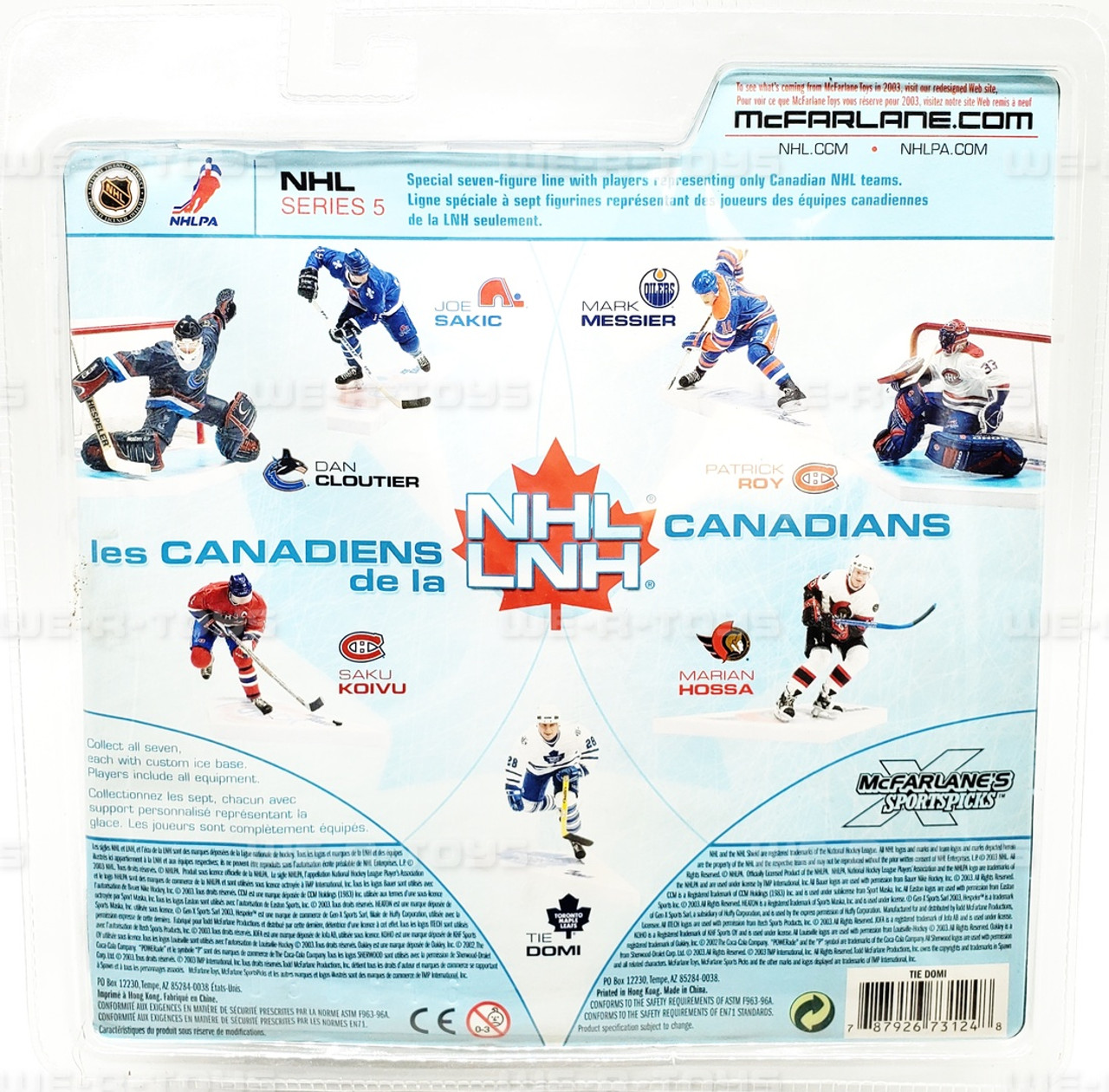 McFarlane Toys Tie Domi - Toronto Maple Leafs - White Jersey - No