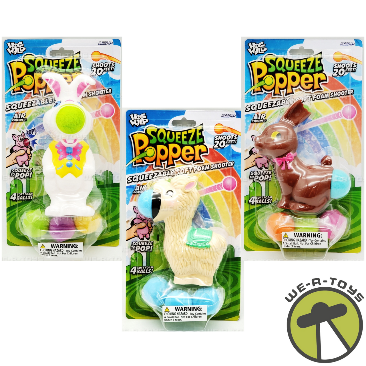 Squeeze Popper Lot of 3 Easter Themed Popper Toys Hog Wild 2018