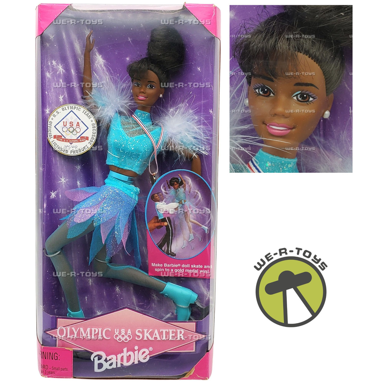 Barbie Olympic USA Skater Doll African American Mattel 1998