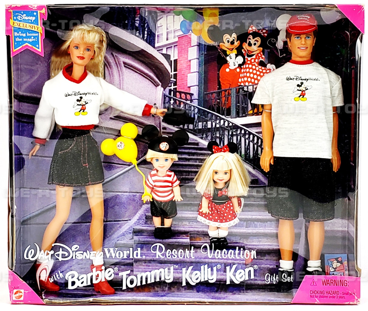 Walt Disney World Resort Vacation Barbie Tommy Kelly Ken Dolls Gift Set 1998