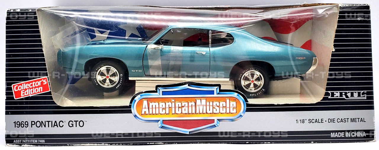 American Muscle 1969 Pontiac GTO 1/18 Scale Die Cast Vehicle ERTL 1992 NRFB