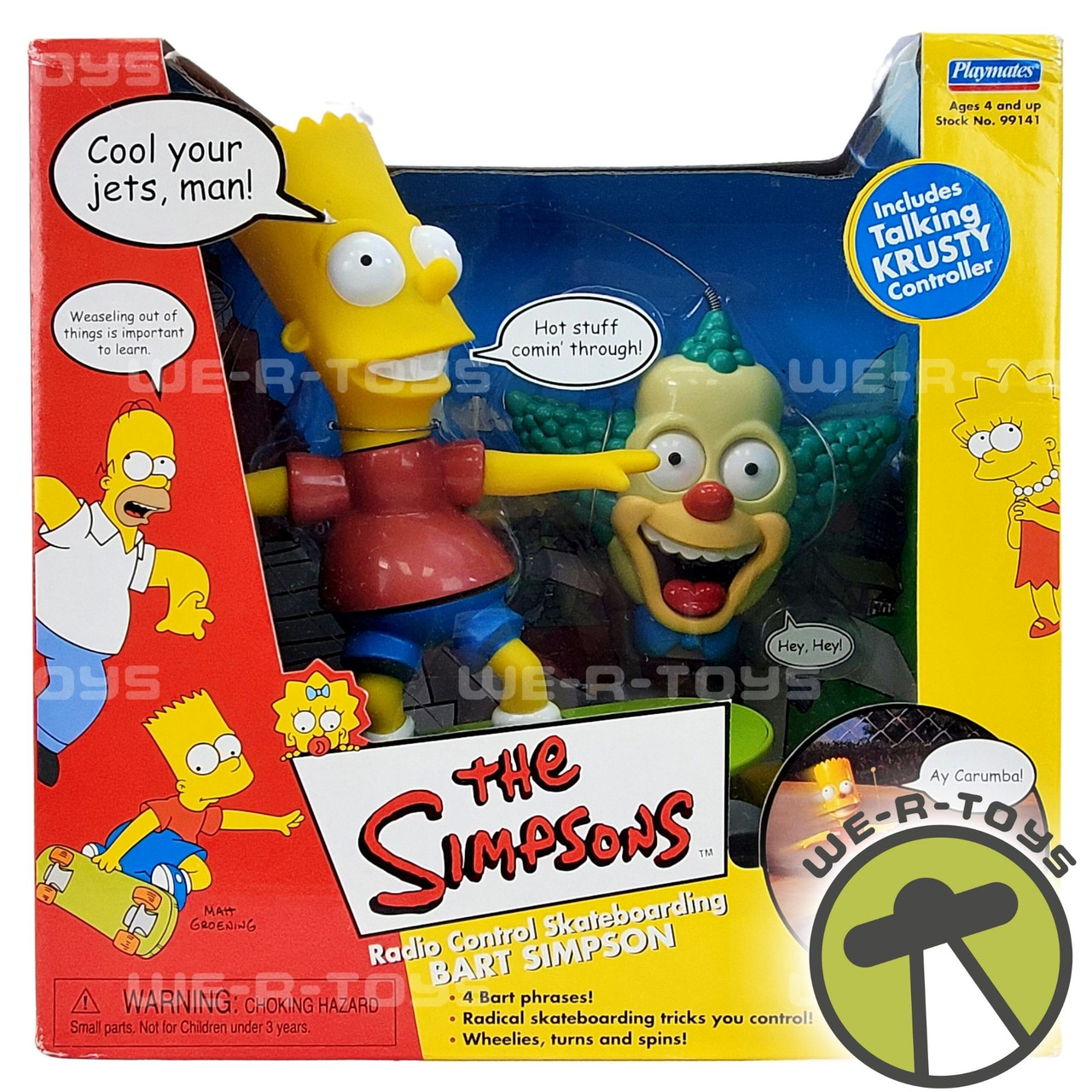 The Simpsons Radio Controled Skateboarding Bart Simpson W/ Krusty  Controller NRFB