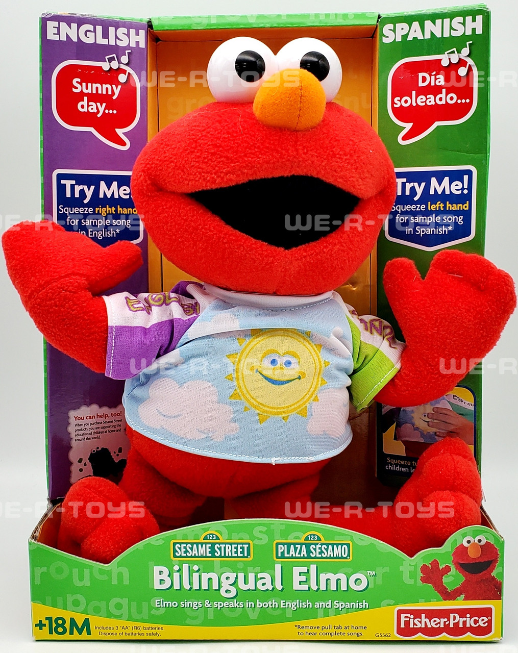 Bilingual Elmo Sings English and Spanish Plush Fisher Price 2004