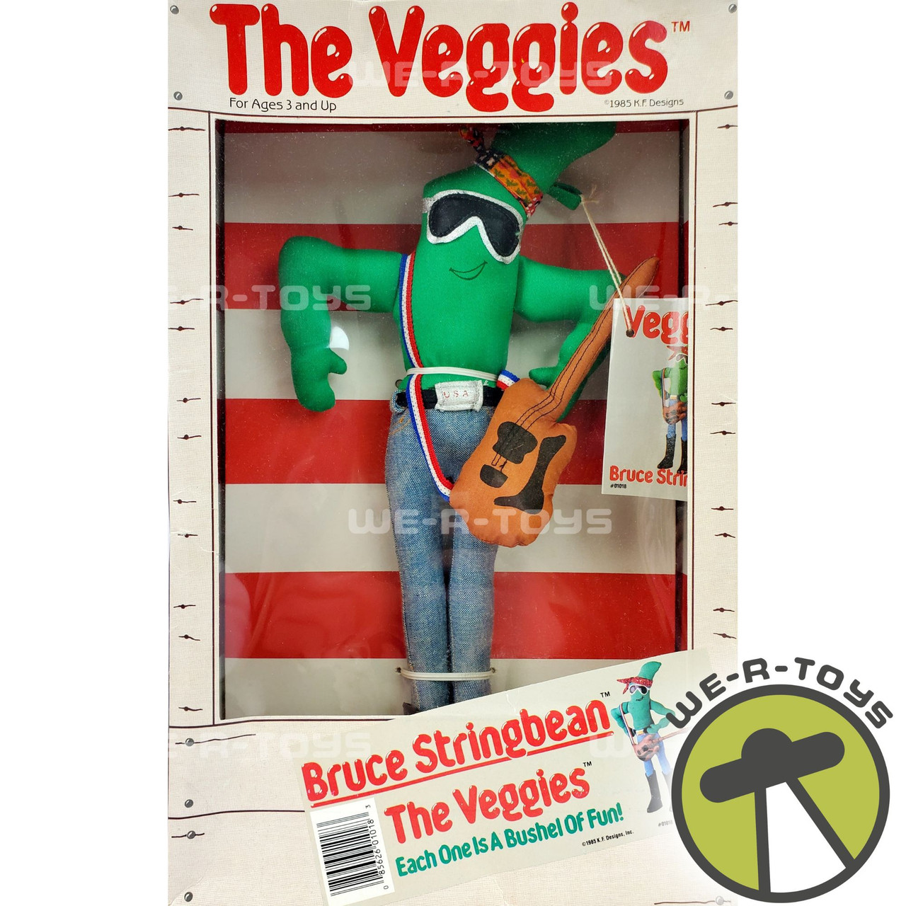 The Veggies Bruce Stringbean 1985 K.F. Designs #01018 NFRB - We-R-Toys