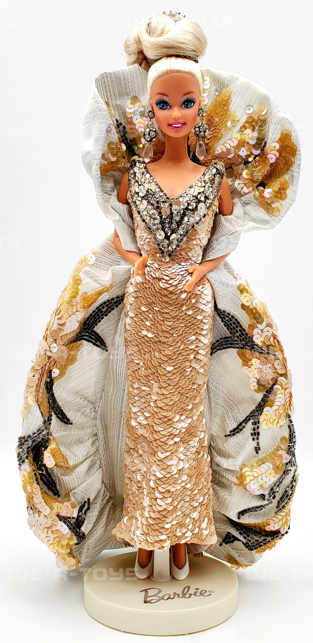 Bob Mackie Gold Barbie(バービー) Doll W/case， 1990 ドール 人形