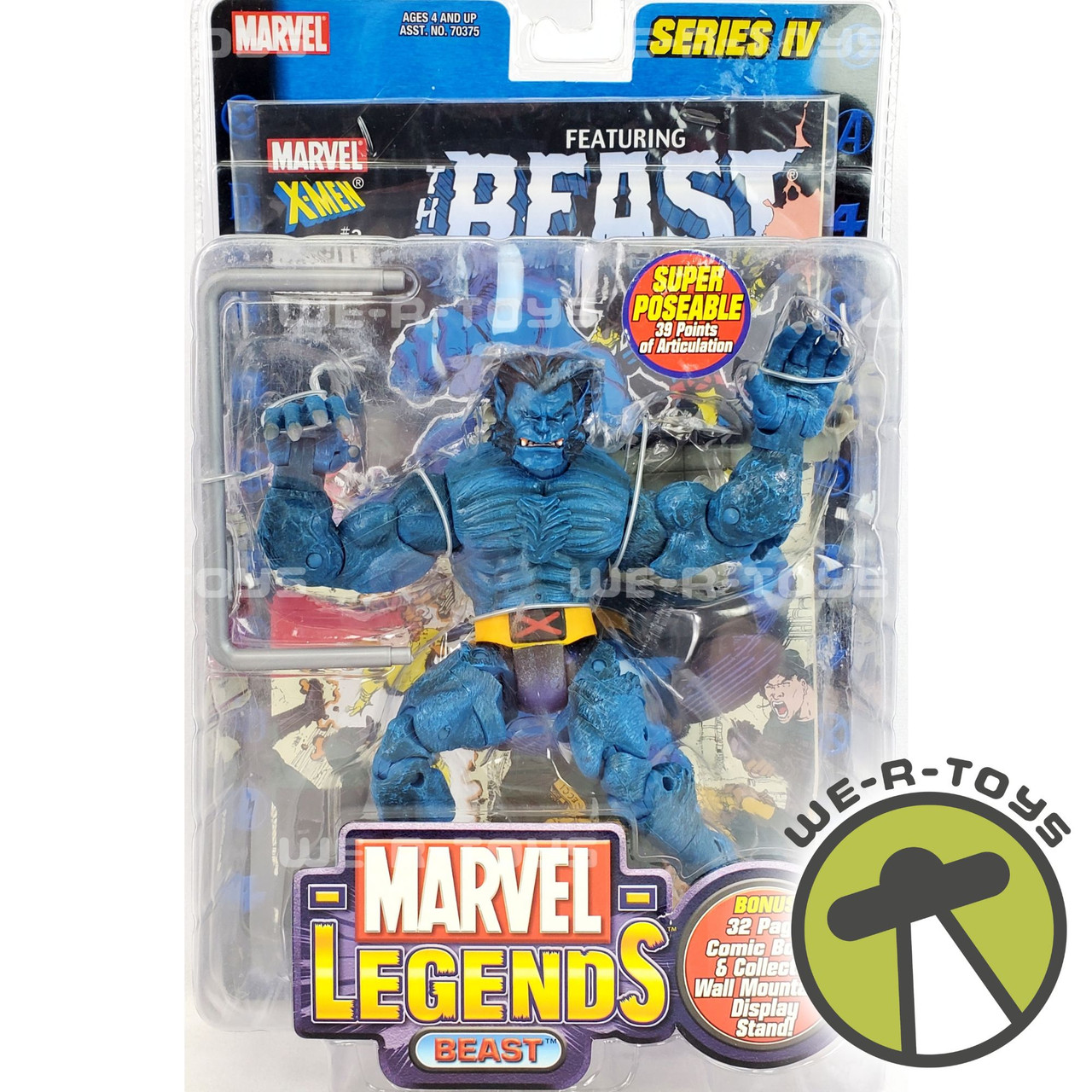 Marvel Legends Series 4 X-Men Beast Action Figure with Comic Book 2003  70379 - We-R-Toys