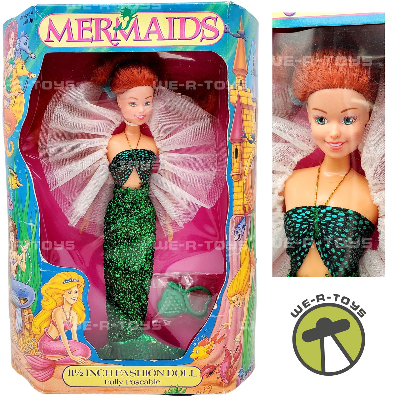 Mermaids 11.5 in Fully Poseable Fashion Doll Green Top Multi