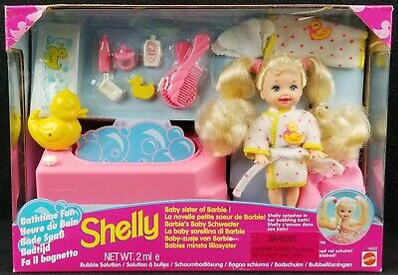 Barbie Shelly Doll Bathtime Fun European Edition Multi-Lingual Mattel 14552  NRFB