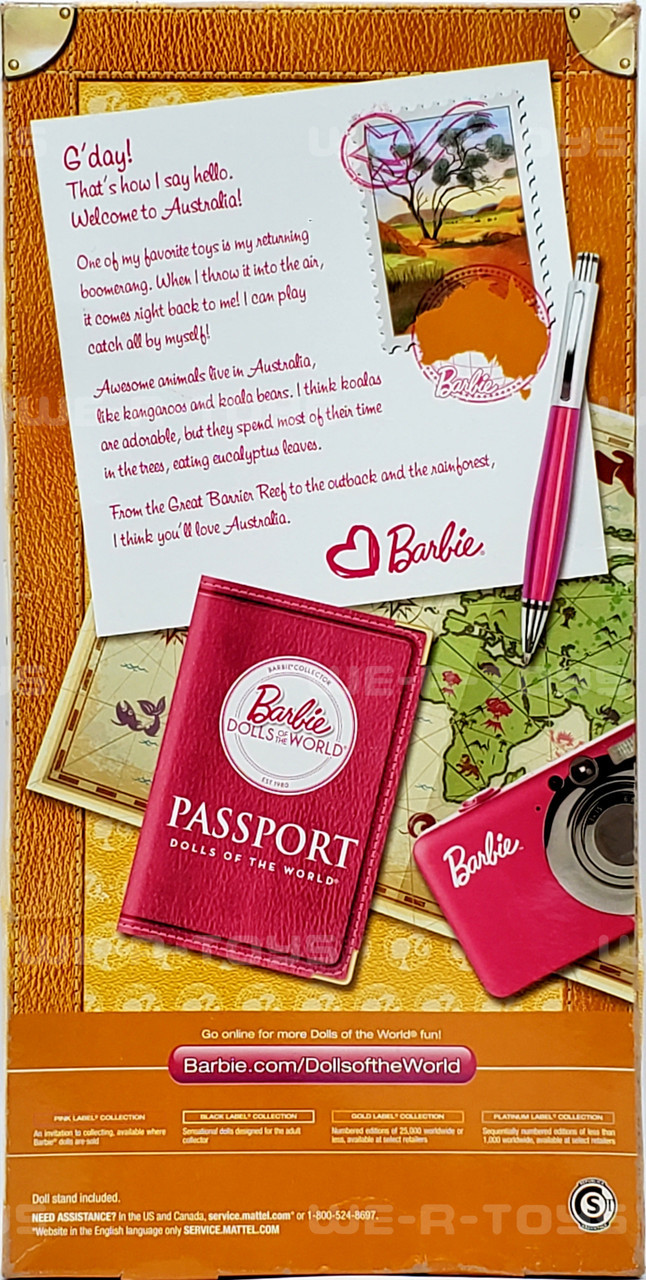 Barbie Collector Dolls of The World Australia Doll 2011 Mattel