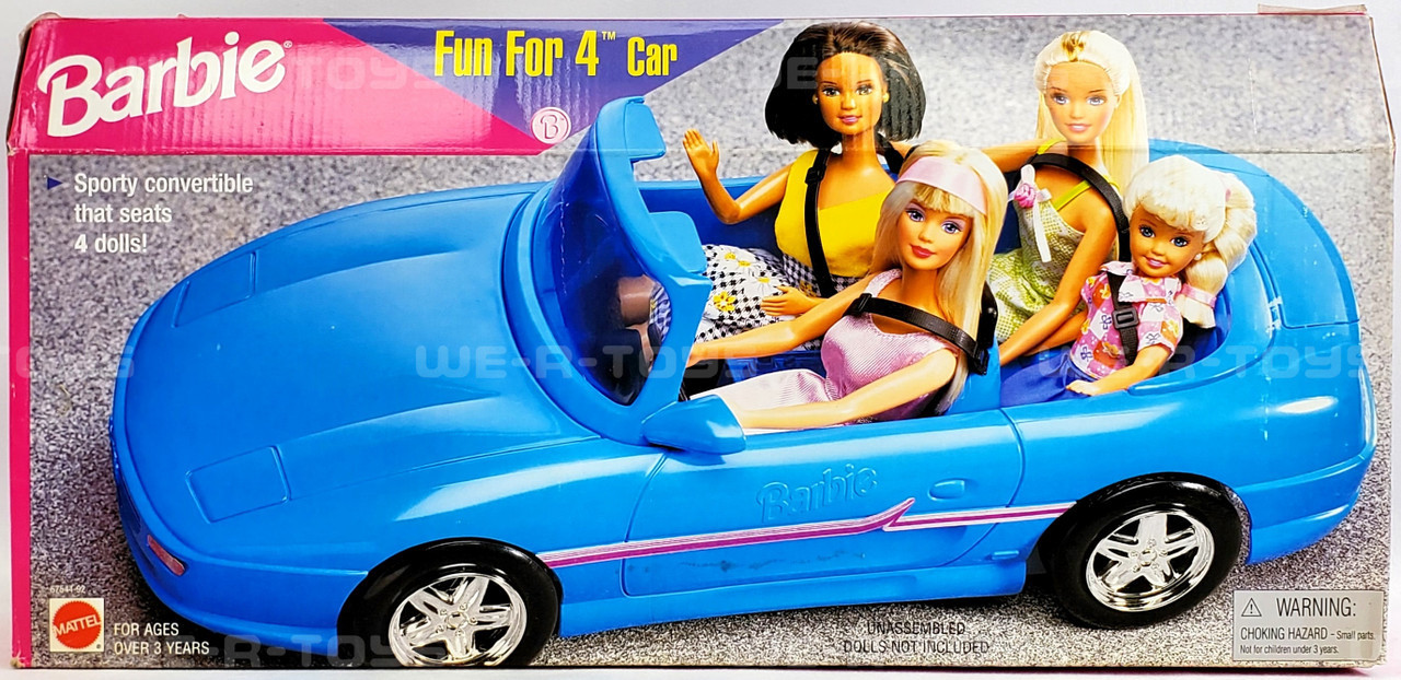 Voiture de sport gonflable Barbie avec boules 135x99x43cm