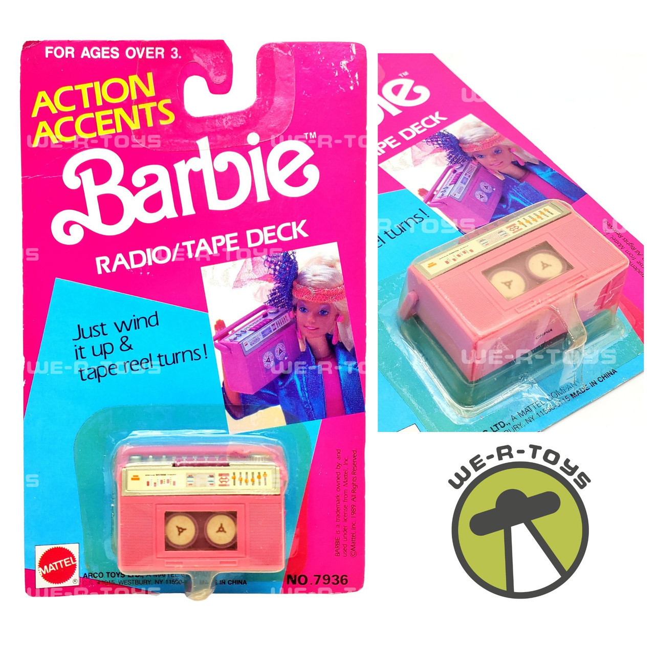 Mattel Vintage 1990s Pink Barbie Walkie-talkie Toy Phones 