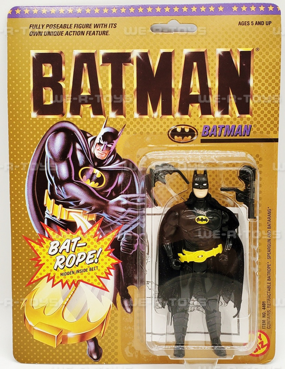 DC Batman Action Figure with Bat-Rope 1989 Toy Biz No. 4401 NRFP