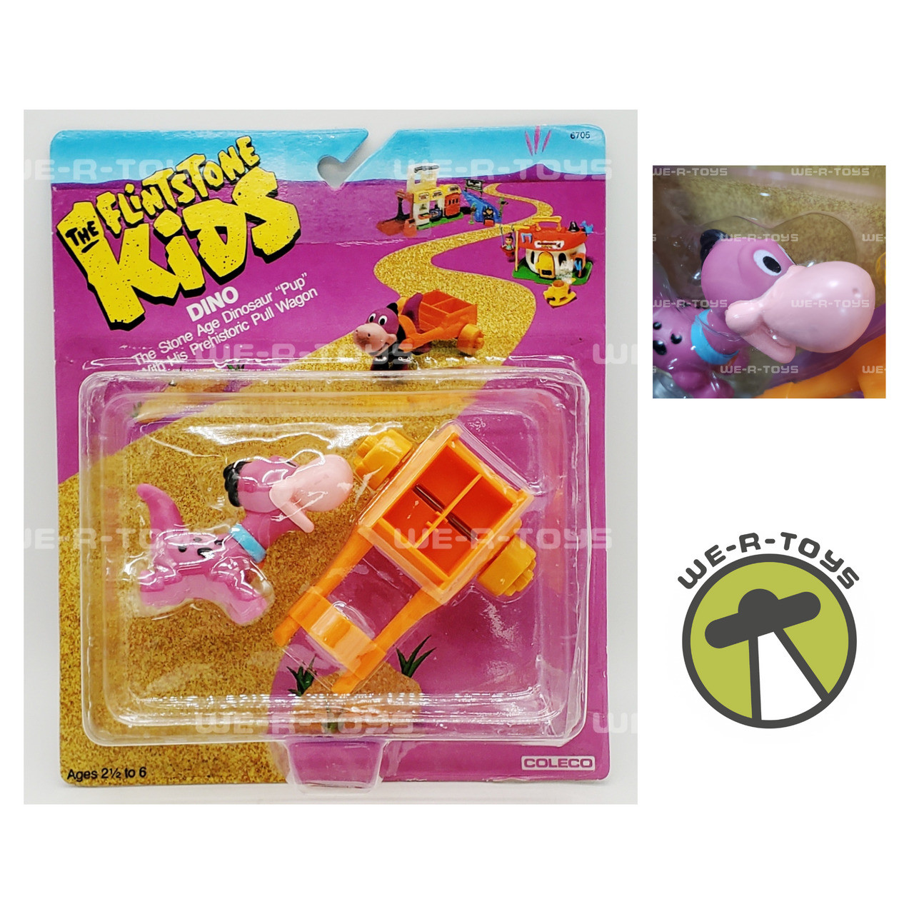 The Flintstone Kids Dino with his Prehistoric Wagon Figure