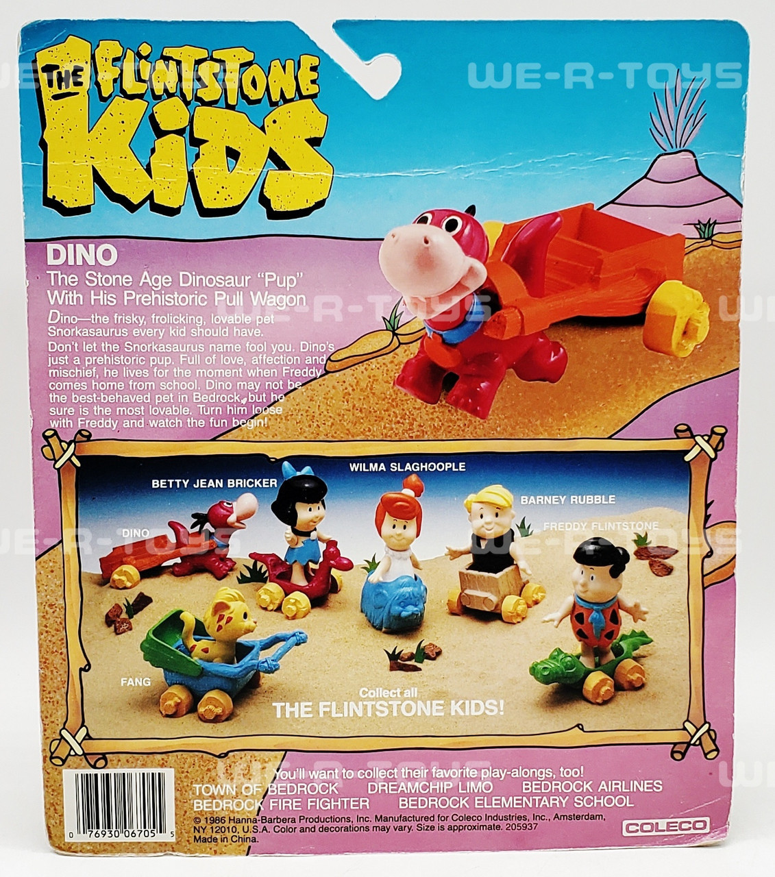 The Flintstone Kids Dino with his Prehistoric Wagon Figure