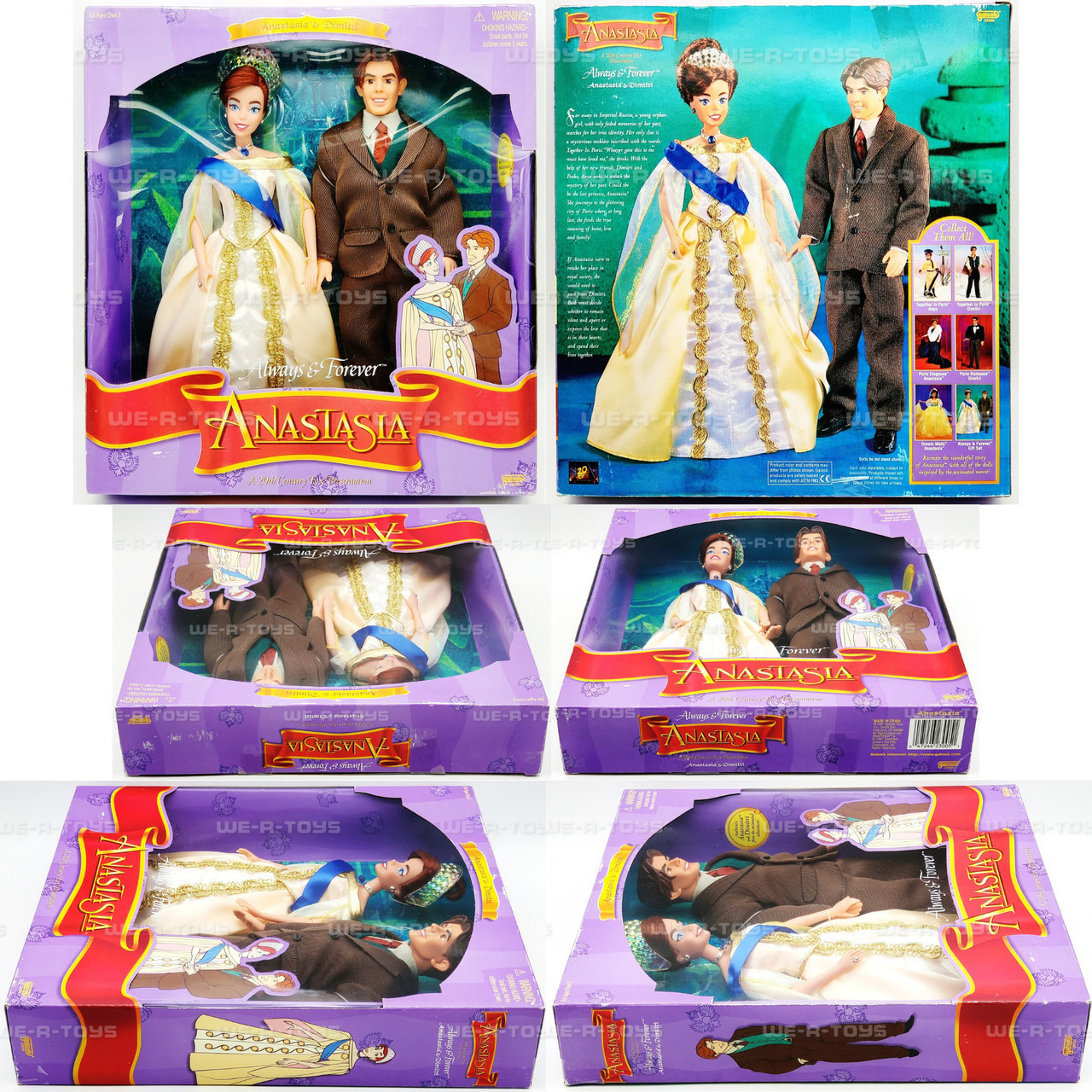 Anastasia Lot of 6 Dolls Demetri, Czar Nicholas II, Anastasia NRFB