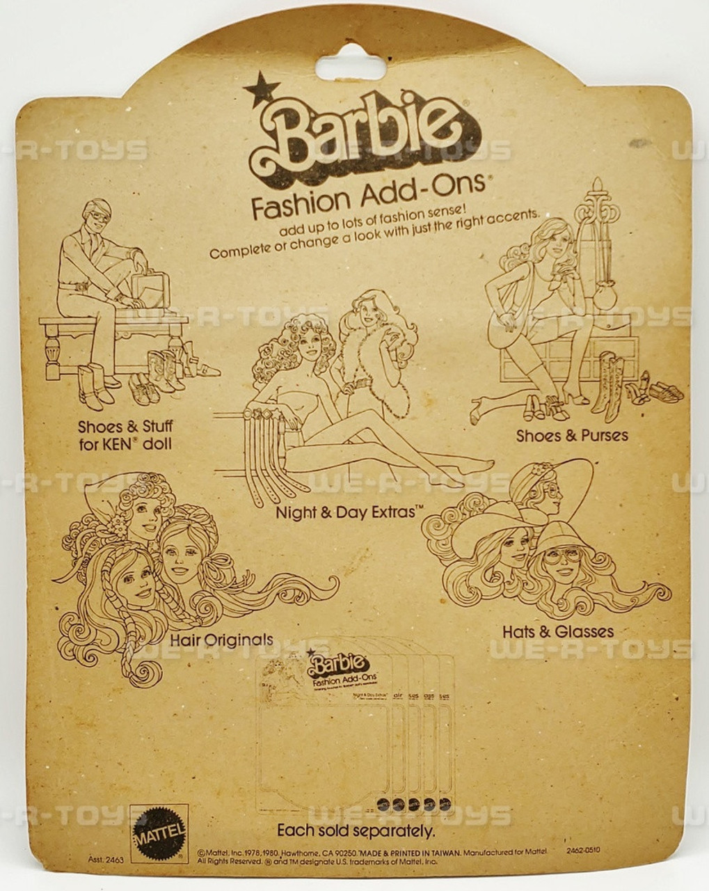 Barbie Fashion Add-Ons Accessories 1980 Mattel 2462 NRFP - We-R-Toys