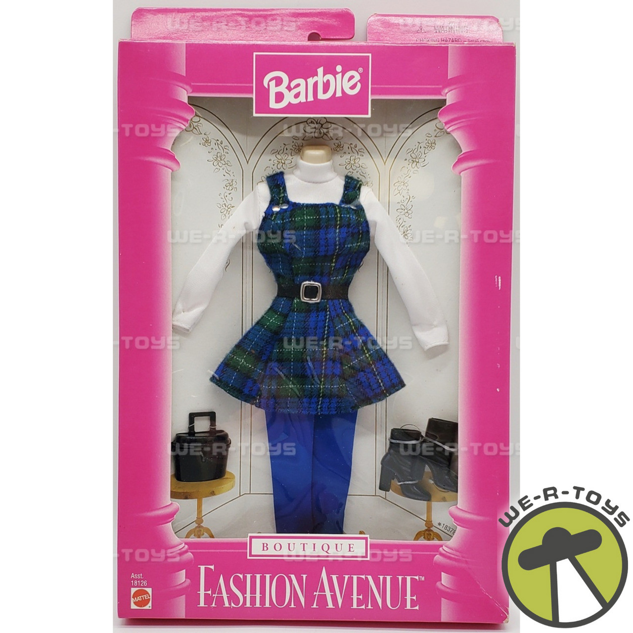 Barbie Fashion Avenue Plaid Jumper, Leggings, Boots Fashion 1997 Mattel  18378