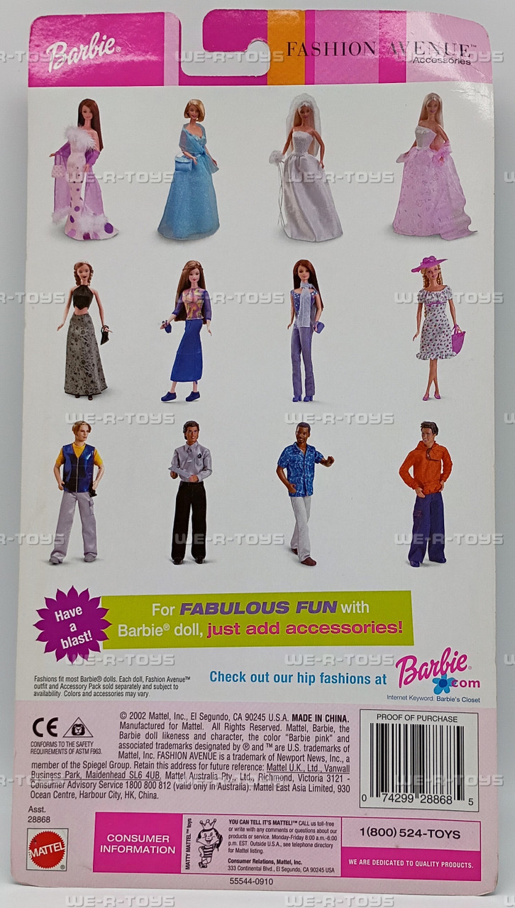 Barbie Fashion Avenue Accessory Bonanza Set 2002 Mattel #28868 New