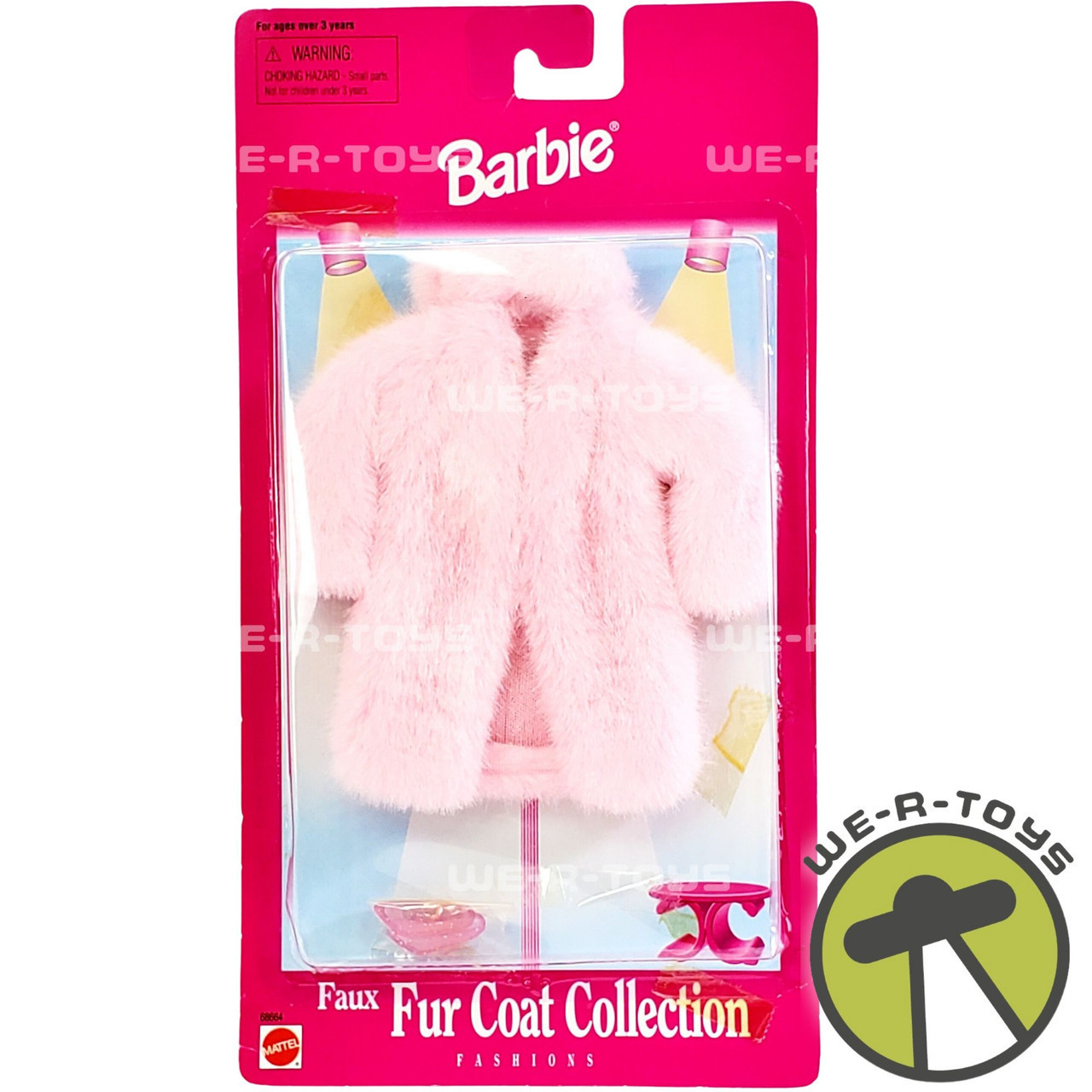 Barbie Faux Fur Coat Collection Fashions Pink Coat 1998 Mattel
