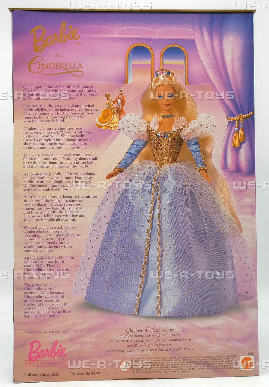 Cinderella Barbie Doll Collector Edition 1994 Mattel #16900 Blonde In Blue Gown - We-R-Toys Cinderella Barbie Doll Collector Edition 1994 Mattel #16900 Blonde In Blue Gown - We-R-Toys
