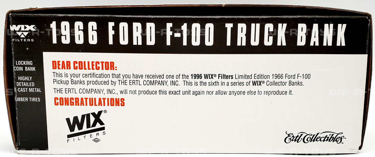 WIX Filters 1966 Black Ford F-100 Pickup Truck Coin Bank