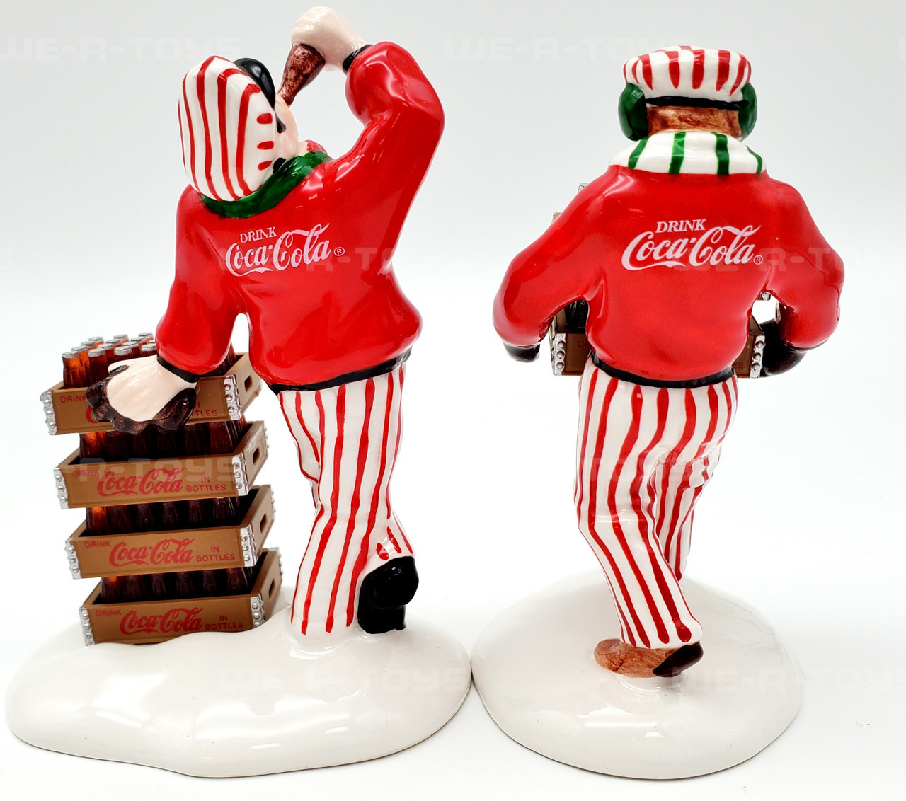 Coca-Cola Hand painted Ceramic Set of Truck and Delivery Men Snow