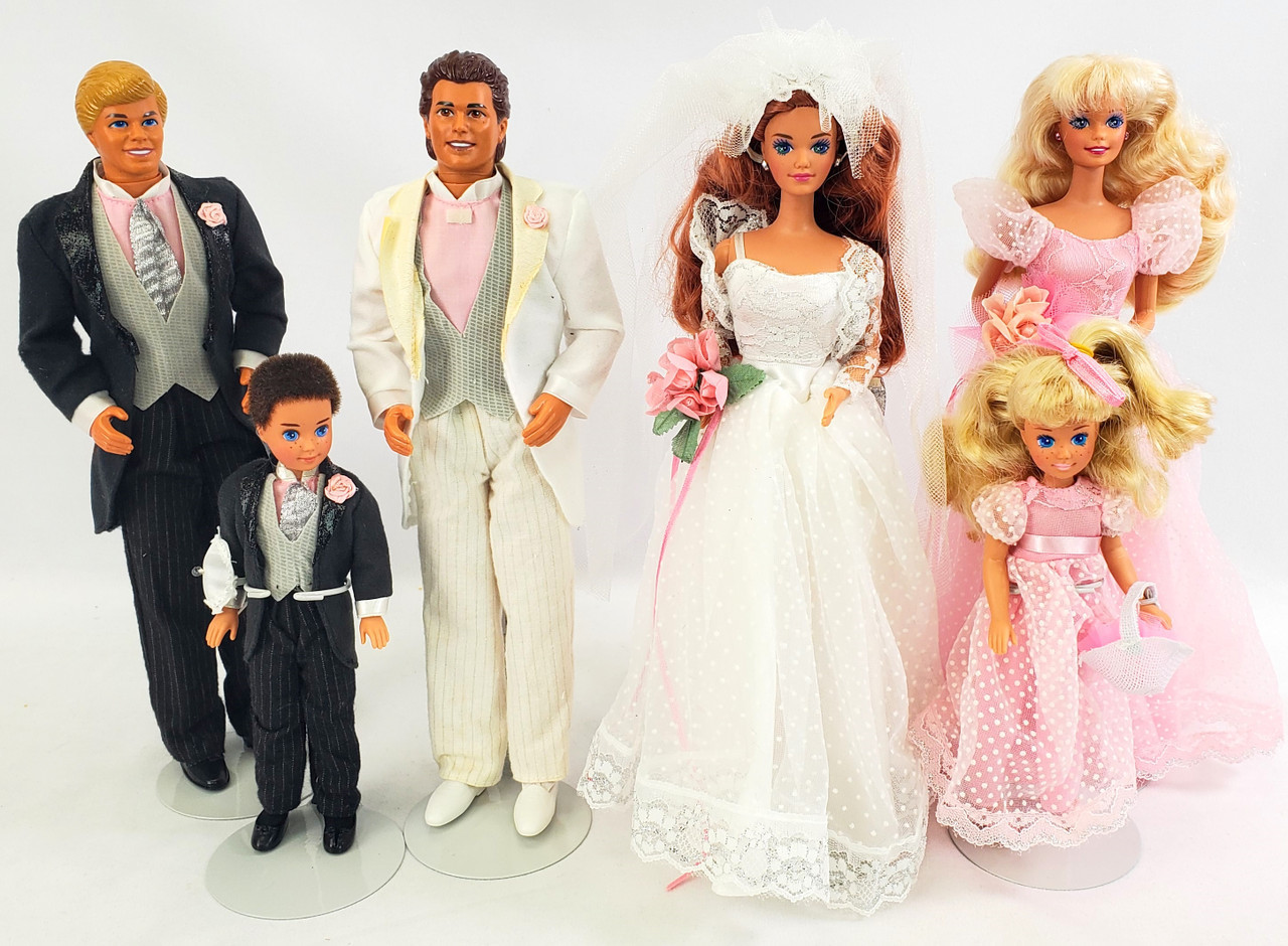 Barbie Wedding Pretty Midge Set Six Dolls 1990 Mattel 9852 USED