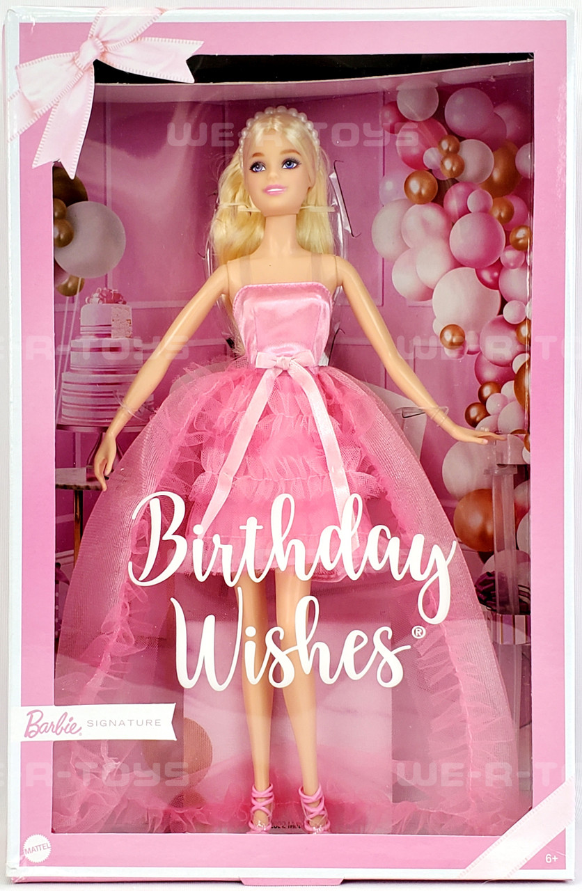 Birthday Wishes Barbie Doll Blonde in Pink Dress 2022 Mattel HJX01 NRFB