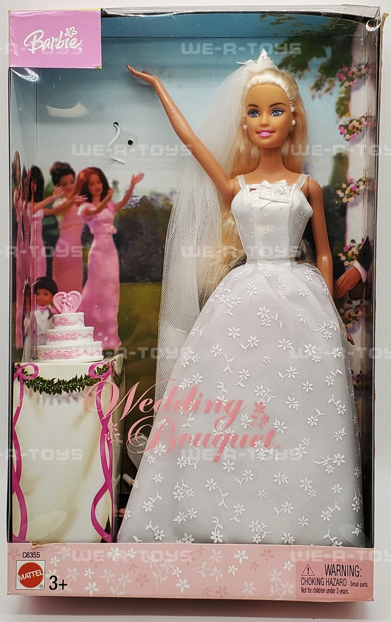 Barbie Wedding Bouquet Doll with Wedding Cake & Bouquet 2003 Mattel C6355  NRFB