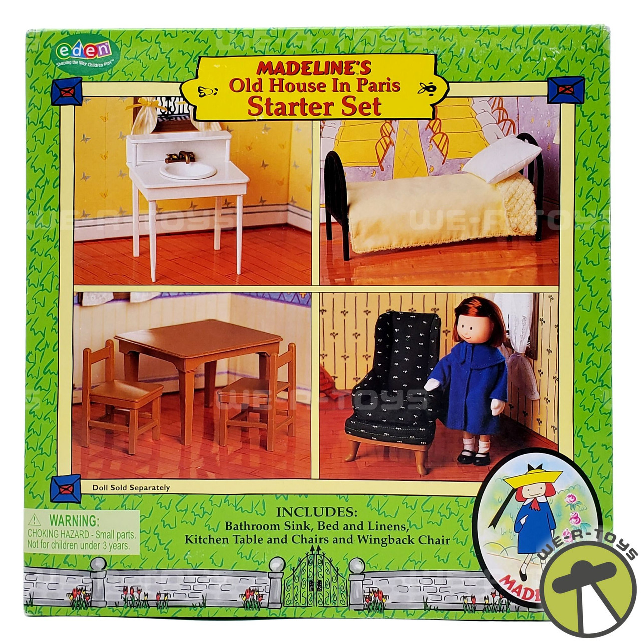 Madeline's Old House in Paris Starter Dollhouse Furniture Playset 2000 Eden  NRFB