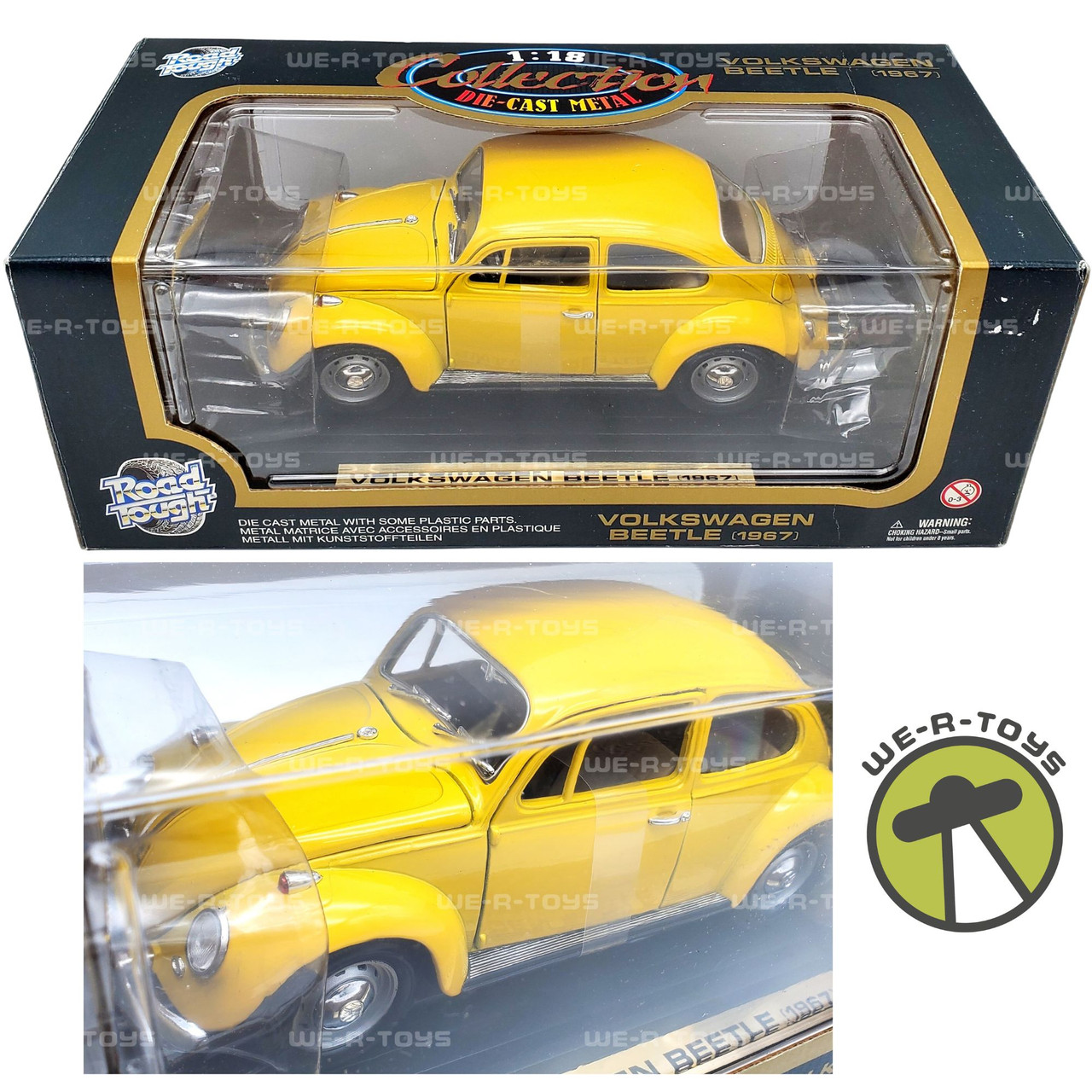 Road Tough 1:18 Collection Die Cast Metal 1967 Volkswagen Beetle NRFB