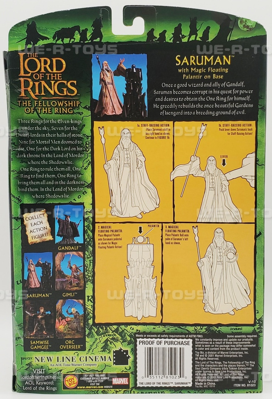 Lord of the Rings Saruman with Magic Floating Palantir 2001 Toy Bix 81023  NRFB