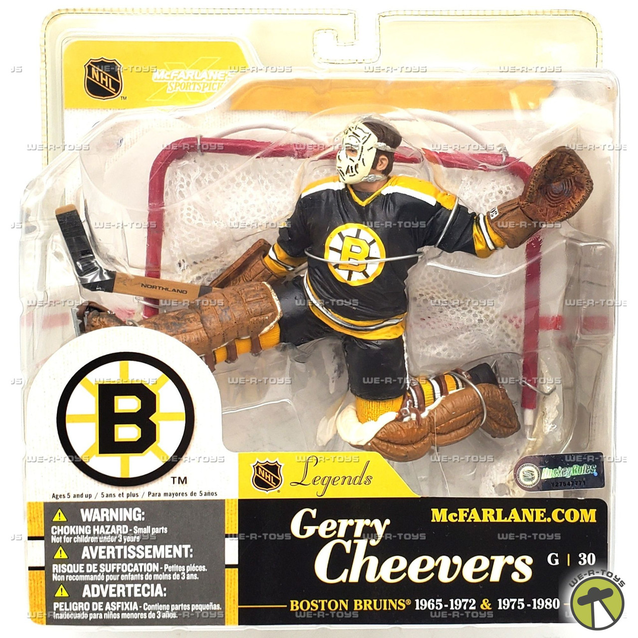 NHL Legends Boston Bruins Goalie #30 Gerry Cheevers Figure