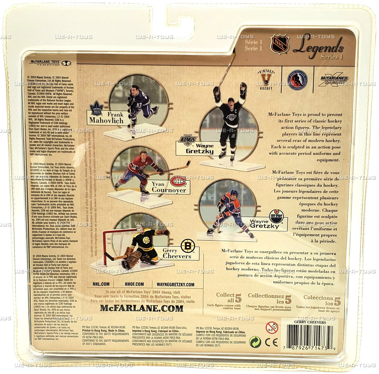NHL Legends Boston Bruins Goalie #30 Gerry Cheevers Figure