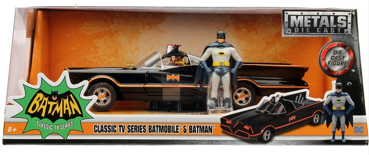 DC Comics 1:24 Batman Animated Series Batmobile Die-cast Car with 2.75