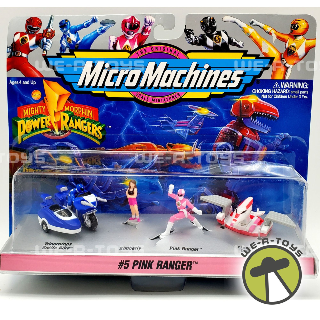 Micro Machines Mighty Morphin Power Rangers Pink Kimberly #5 Set Galoob  1994 NEW