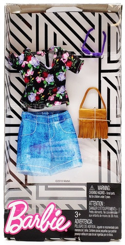Barbie Floral Top Denim Shorts Fashion Pack 2018 Mattel FLP79