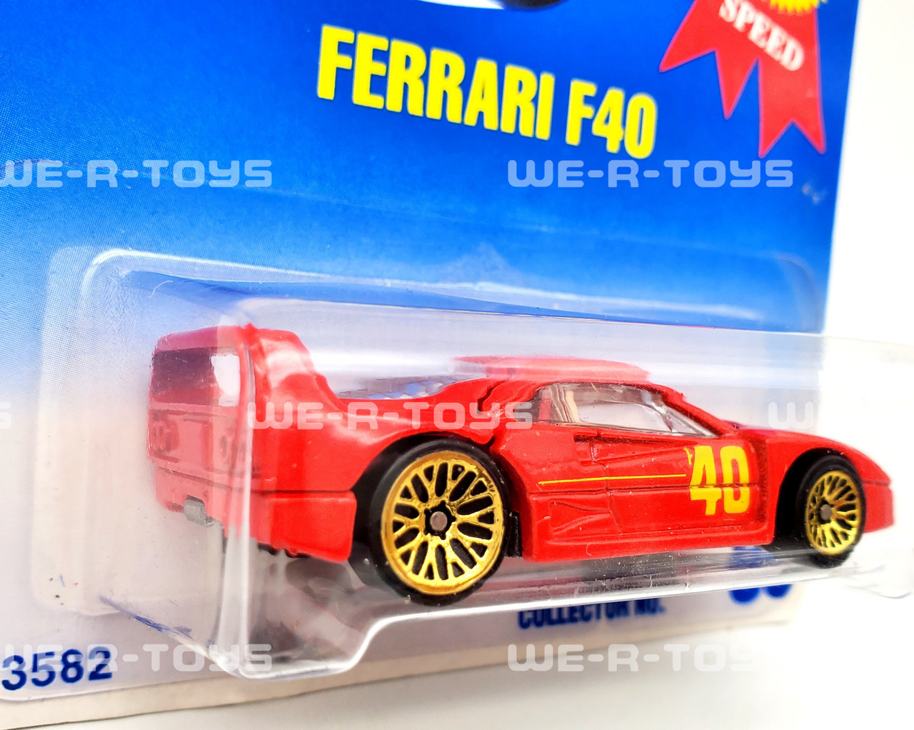 Hot Wheels 1996 International Card Ferrari F40 Red - Gold Lace