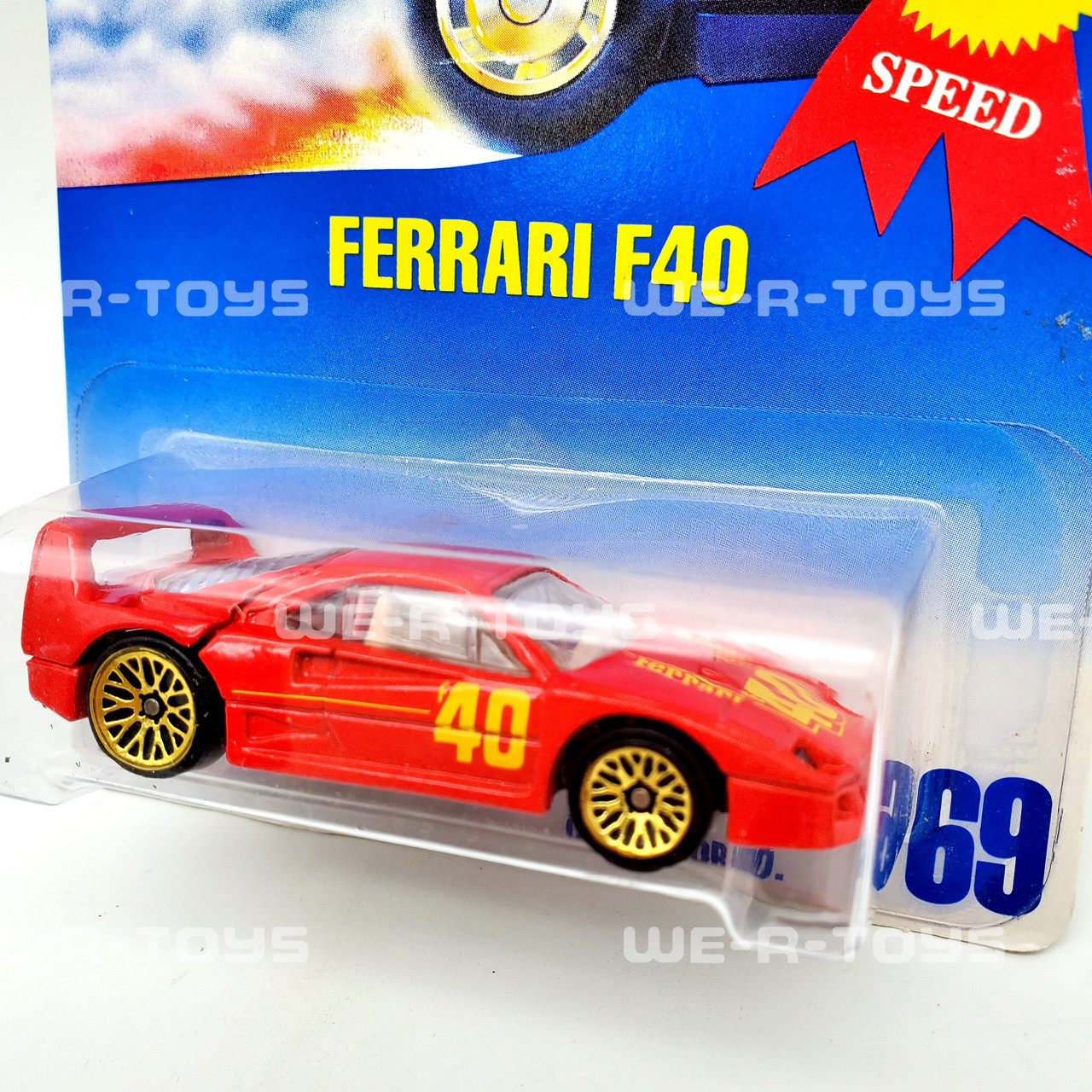 Hot Wheels 1996 International Card Ferrari F40 Red - Gold Lace