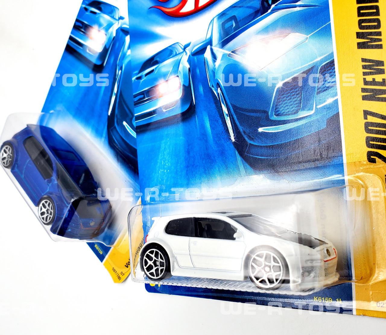 Hot Wheels Volkswagen Golf GTI Set of 2 White and Blue New Models