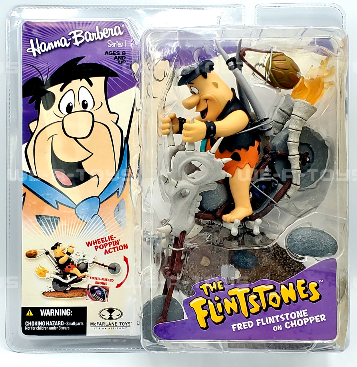 The Flintstones Fred on Chopper Action Figure Hanna-Barbera