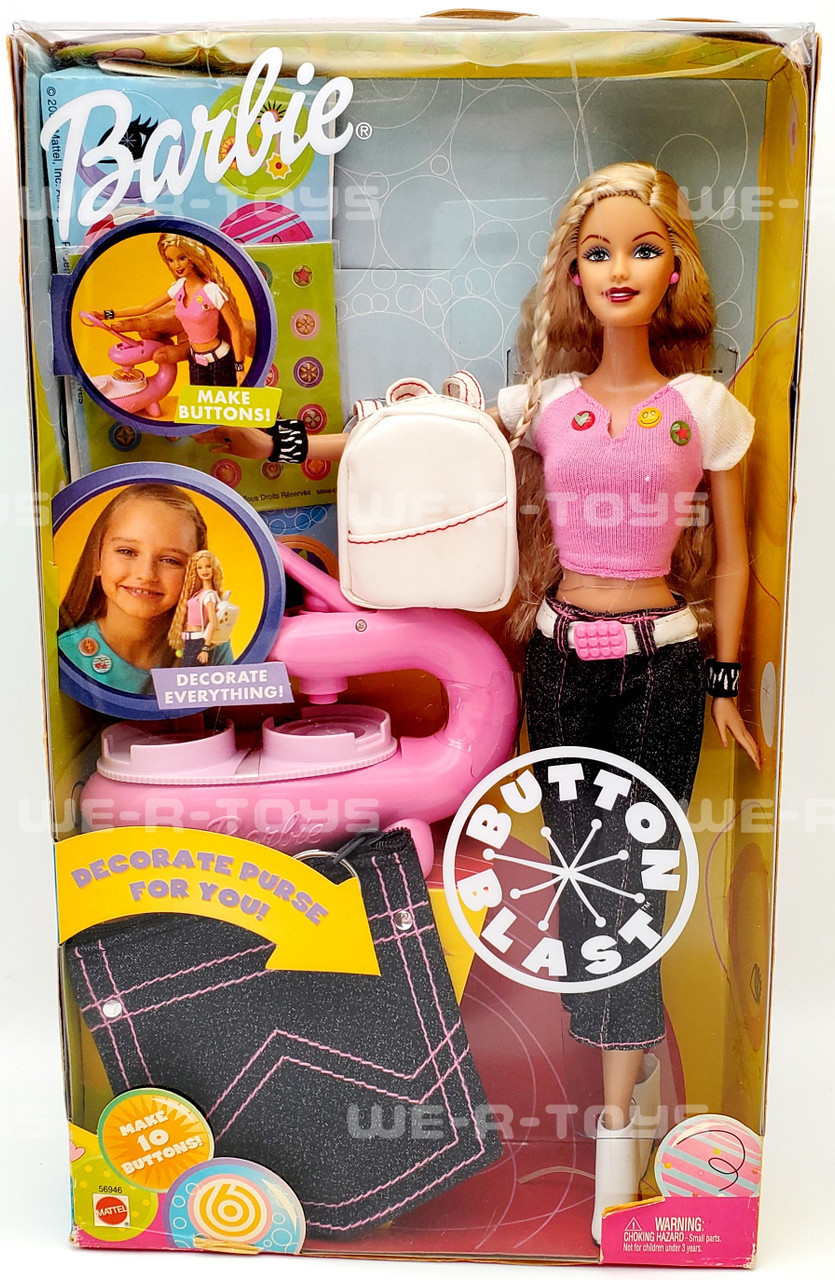 Button Blast Barbie Doll DIY Make lots of Fun Buttons #56946