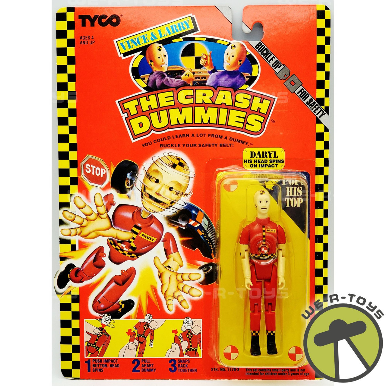 The Crash Dummies Daryl Action Figure Head Spins On Impact 1991