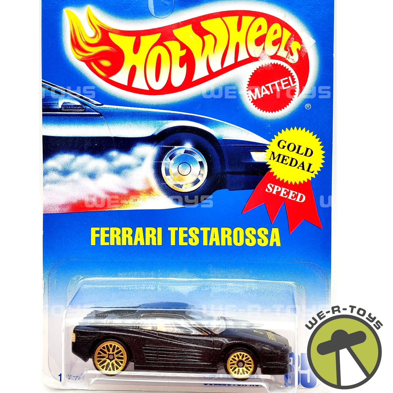 Hot Wheels Black Ferrari Testarossa Gold Medal Speed Collector #35