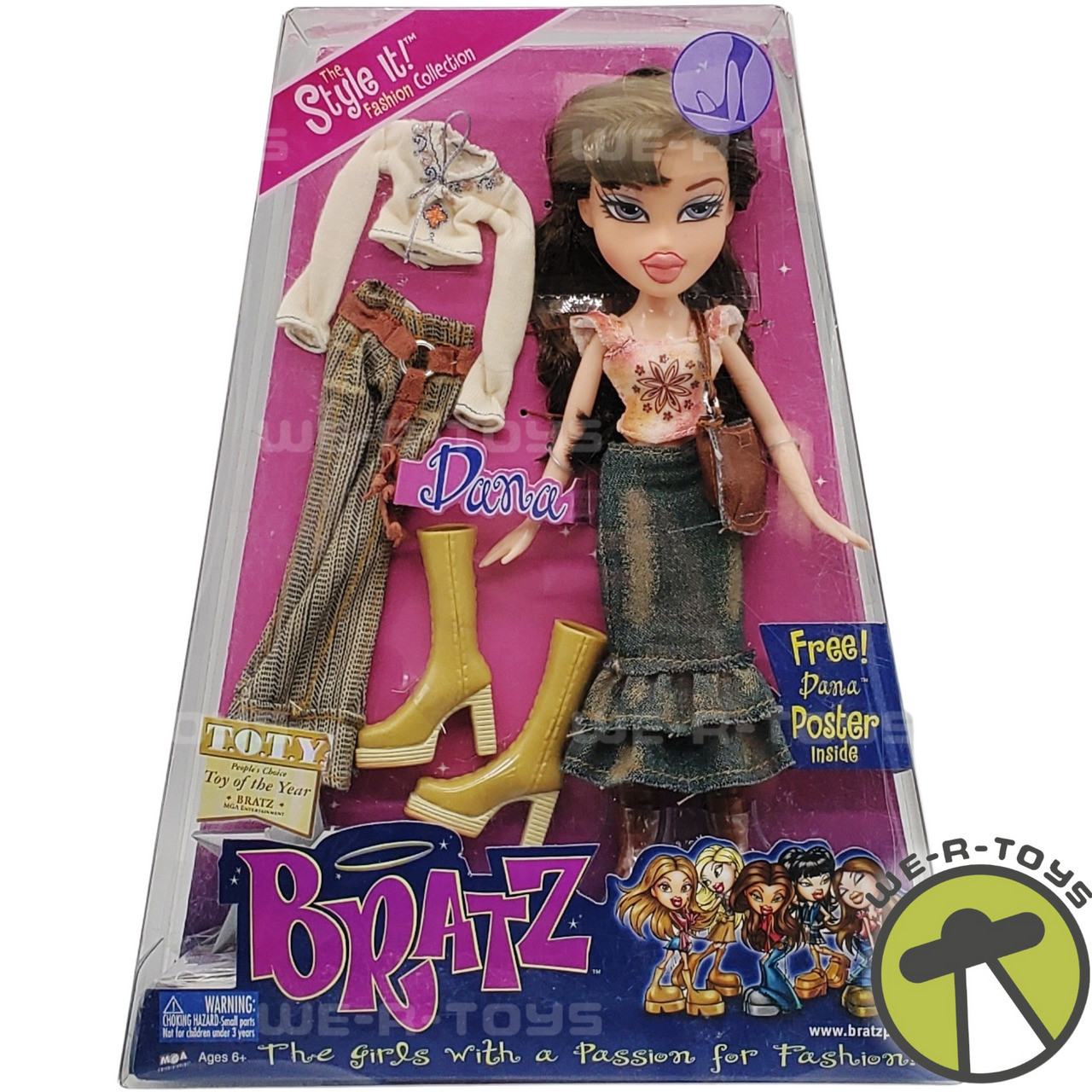 Bratz Dana Style It! Fashion Collection Doll with Poster 2003 MGA #258315  NRFB - We-R-Toys