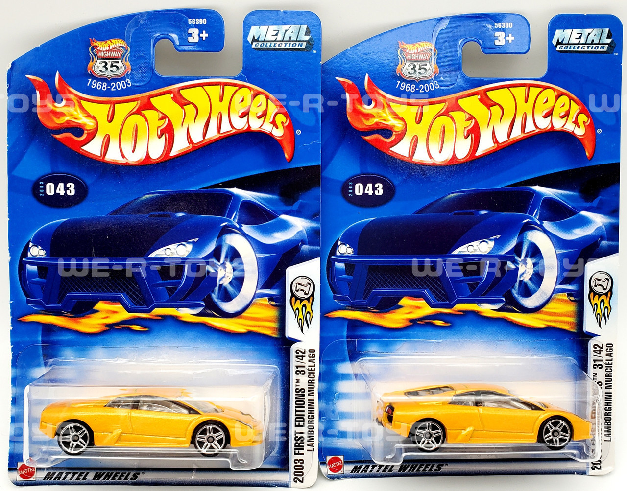 Hot Wheels Lamborghini Murcielago Lot of 2 Yellow 2003 First