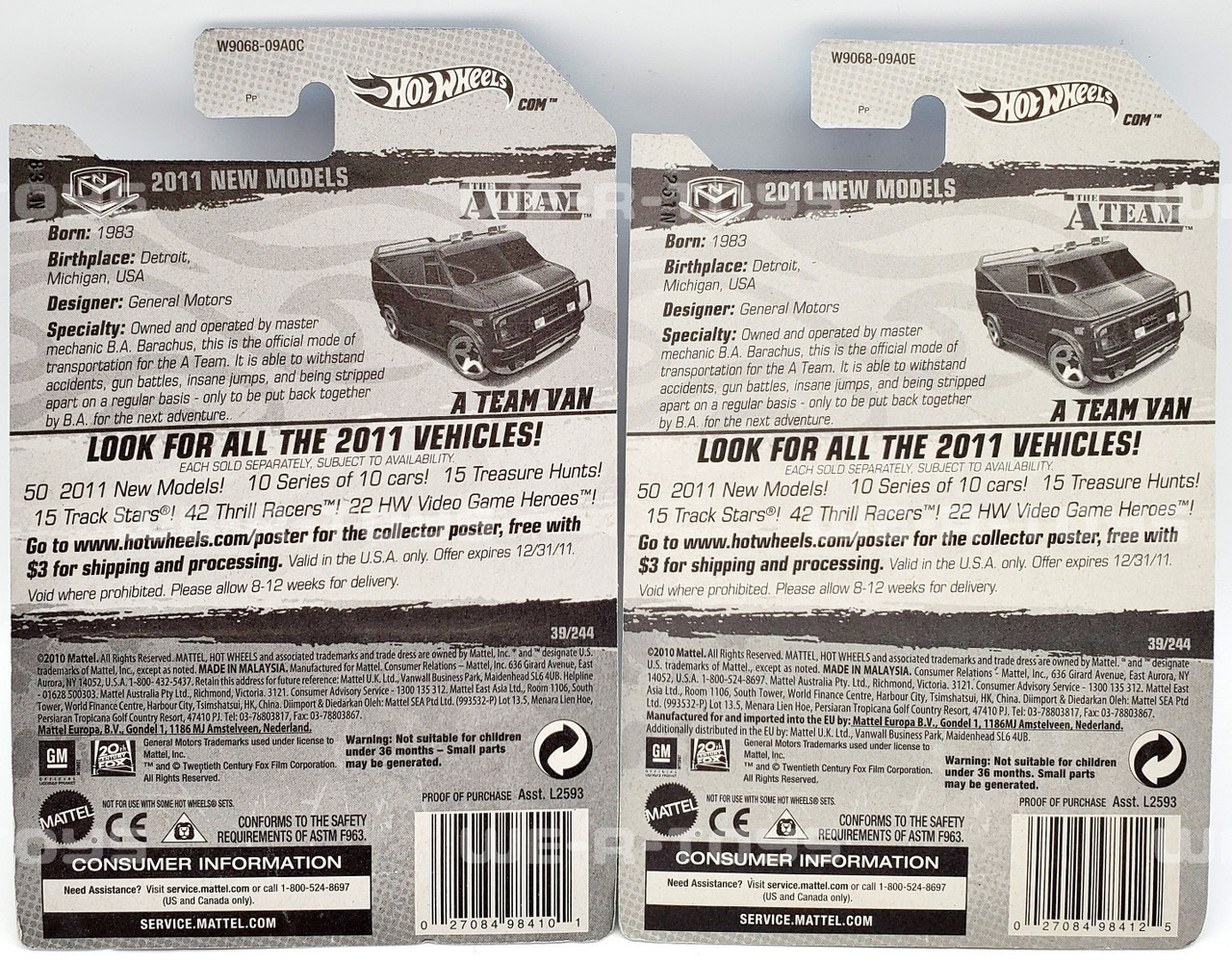 Hot Wheels A TEAM GMC 2011年製 2011 Hot Wheels New Models 