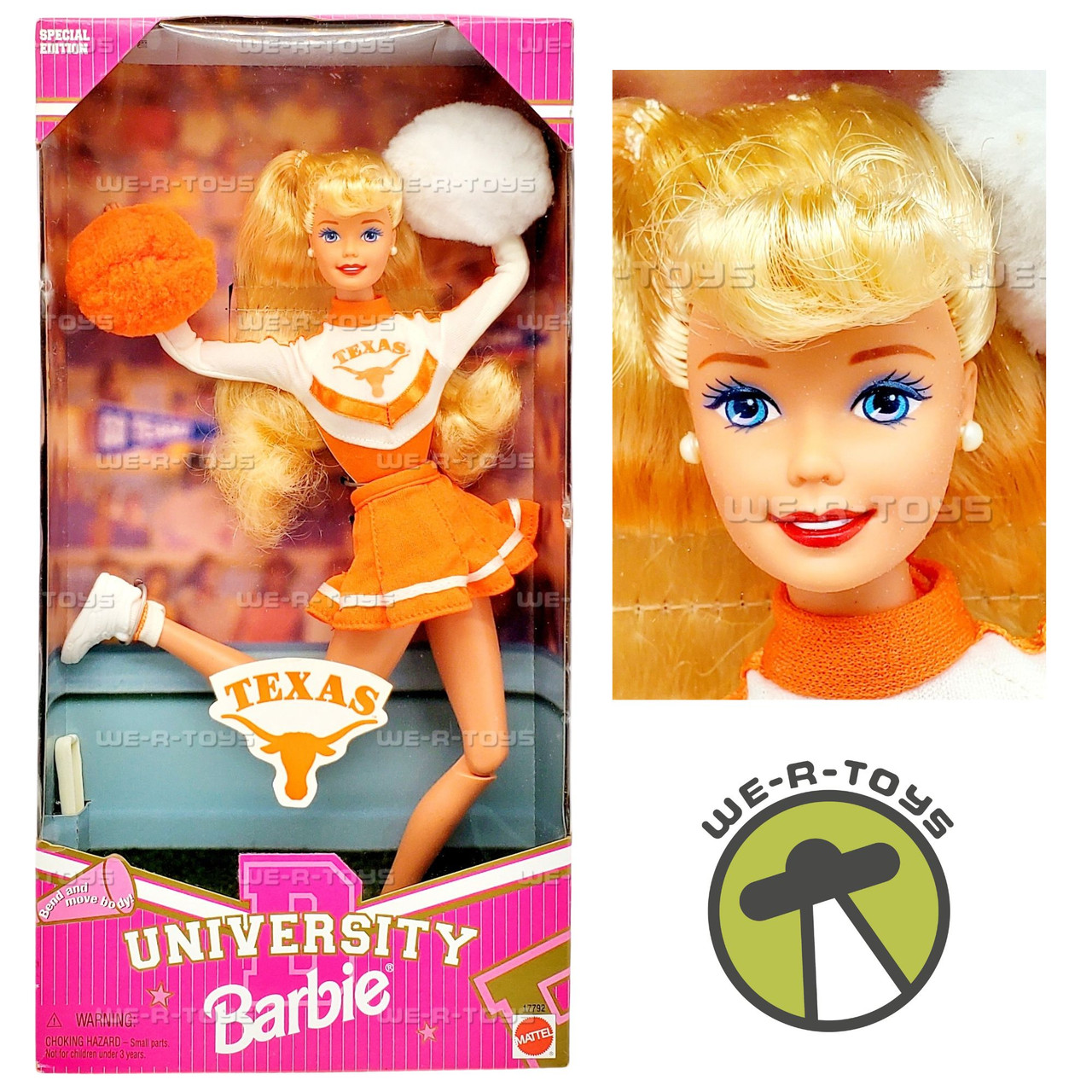 University of Texas Cheerleader Barbie Doll 1996 Mattel 17792 - We