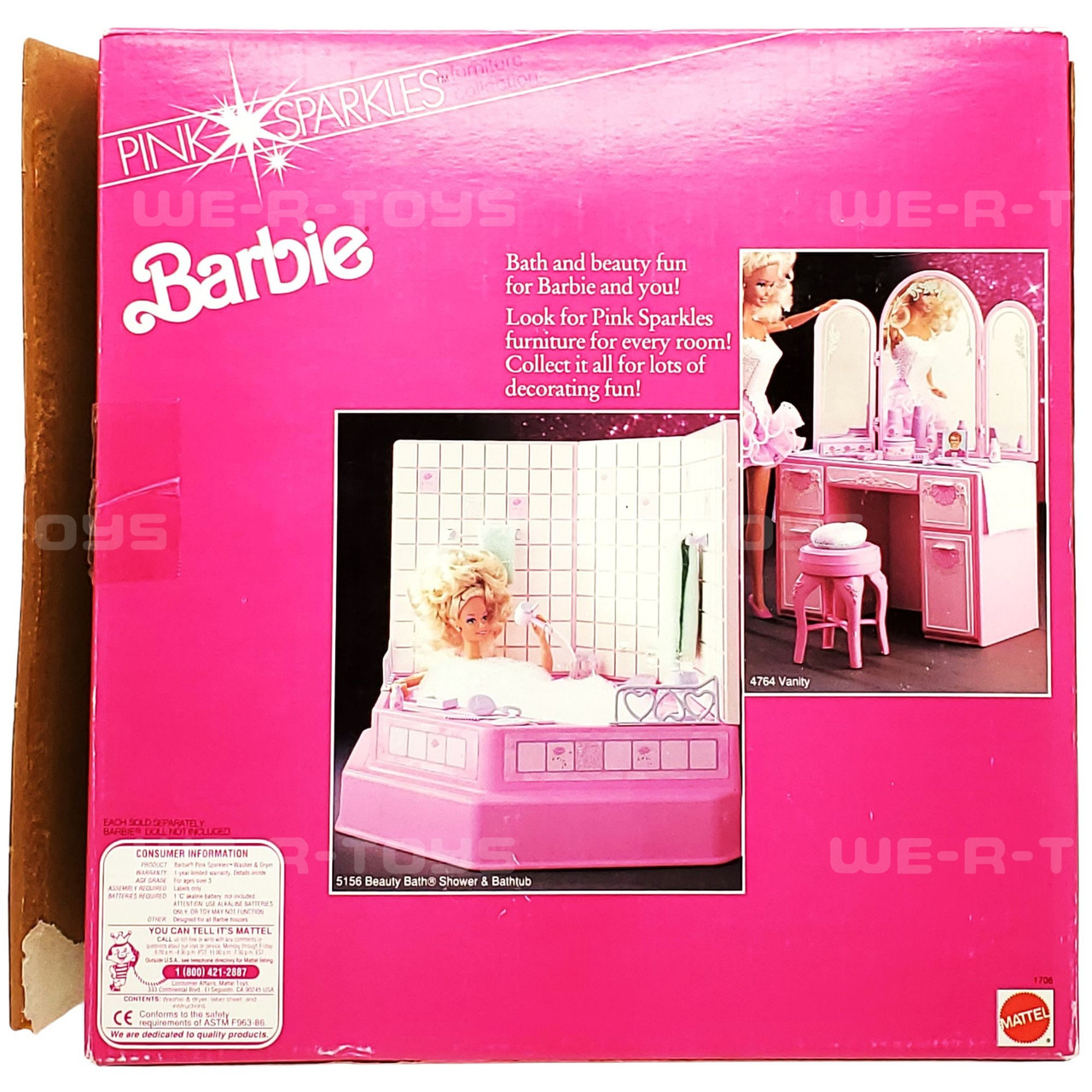 Barbie Washer & Dryer Pink Sparkles Furniture Collection 1990